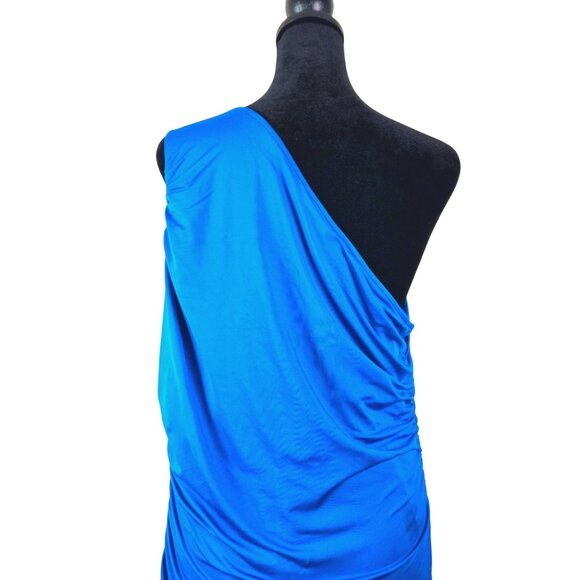 Pretty Garden Womens Elegant One Shoulder Blue Ruched Dress Size XL Party - Picture 6 of 8